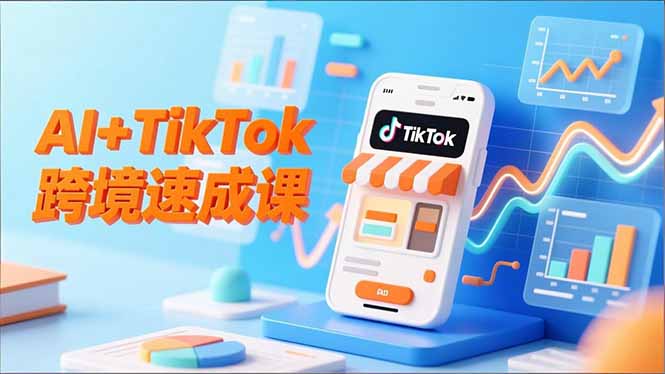 AI+TikTok跨境速成课，智能翻译、店铺定位、流程拆解，7天高效上线运营-庄子聊项目