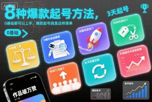 8种爆款起号方法，0基础都可以上手，爆款起号就是这样简单-庄子聊项目