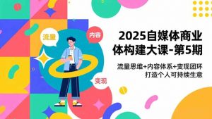 2025自媒体商业体构建大课-第5期，流量思维+内容体系+变现闭环，打造个人可持续生意-庄子聊项目