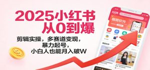 2025小红书从0到爆：剪辑实操，多赛道变现，暴力起号，零基础也能月入破W-庄子聊项目