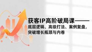 获客IP高阶破局课，底层逻辑、高级打法、案例复盘，突破增长瓶颈与内卷-庄子聊项目