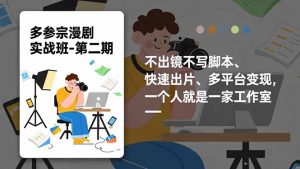 多参 宗漫剧实操班2.0-更新，不出镜不写脚本、快速出片、多平台变现，一个人就是一家工作室-庄子聊项目