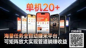99盒子自动挂机项目，单机20+，可矩阵放大实现管道躺赚收益，推广可享团队收益-庄子聊项目