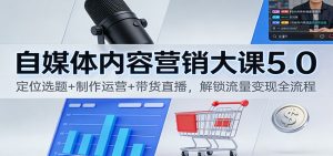 自媒体内容营销大课5.0：定位选题+制作运营+带货直播，解锁流量变现全流程-庄子聊项目