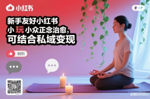 新手友好小红书小众正念治愈，玩法简单，可结合私域变现-庄子聊项目
