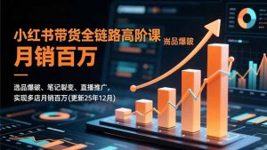 小红书带货全链路高阶课，选品爆破、笔记裂变、直播推广，实现多店月销百万(更新25年12月-庄子聊项目