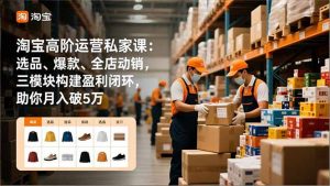 淘宝高阶运营私家课：选品、爆款、全店动销，三模块构建盈利闭环，助你月入破5万(更新12月-庄子聊项目