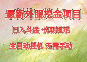 最新外服挖金项目，日入斗金，项目长期稳定，可放大操作，全自动运行，无需手动【揭秘】-庄子聊项目