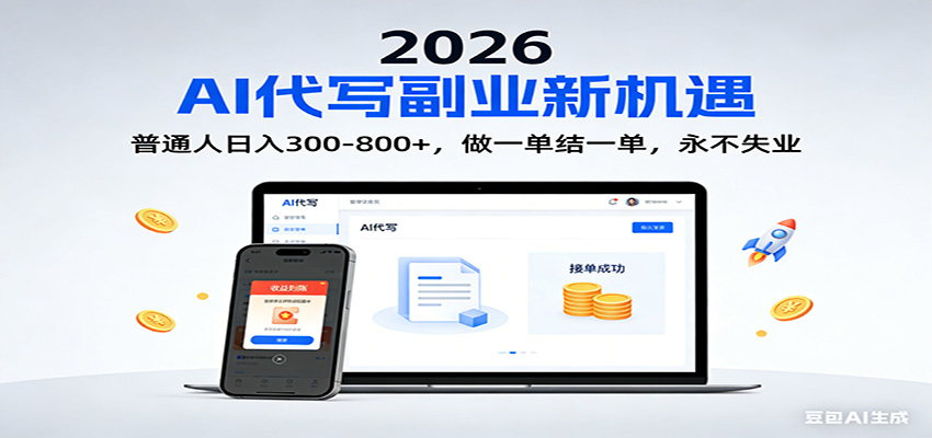2026 副业首选！AI 代写日入 300-800，普通人0门槛，做一单结一单！-庄子聊项目