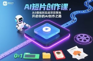 AI短片创作课,从0基础到实战项目落地,开启你的AI创作之路-庄子聊项目