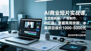 AI商业短片实战课,全流程拆解、广告制作、IP打造,掌握商用技能,单项目报价1000-5000元-庄子聊项目
