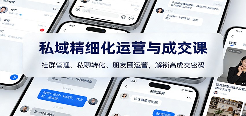 私域精细化运营与成交课：社群管理、私聊转化、朋友圈运营，解锁高成交密码-庄子聊项目