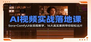 AI视频实战落地课：Sora+ComfyUI全流程教学，16大真实案例带你轻松出片-庄子聊项目
