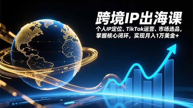 跨境IP出海课，个人IP定位、TikTok运营、市场选品，掌握核心闭环，实现月入1万美金+-庄子聊项目