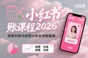 小红书对账课程2026，财务对账与经营分析全流程指南-庄子聊项目