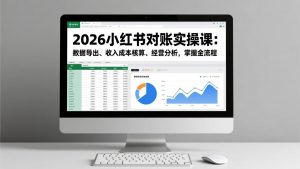 2026小红书对账实操课:数据导出、收入成本核算、经营分析,掌握全流程-庄子聊项目