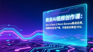 商业AI视频创作课:Veo 3/Sora 2/Nano Banana集成应用,构建自动化生产线,内容成本降低70%-庄子聊项目