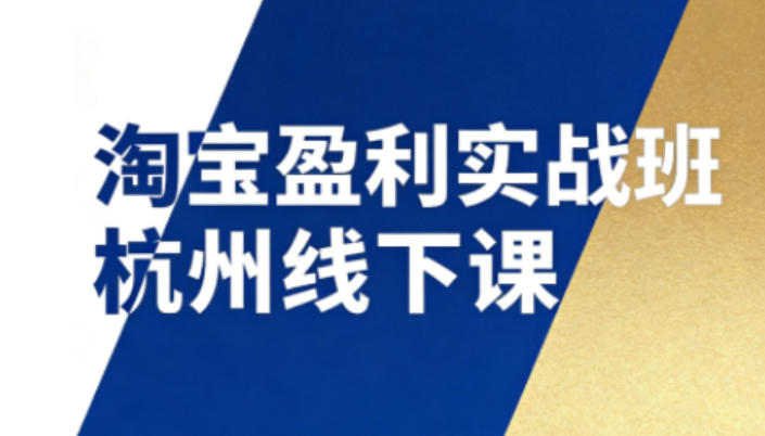 淘宝盈利实战班杭州线下课12月26-28日(音频+字幕)，帮你掌握SOP流程+12门核心技术-庄子聊项目