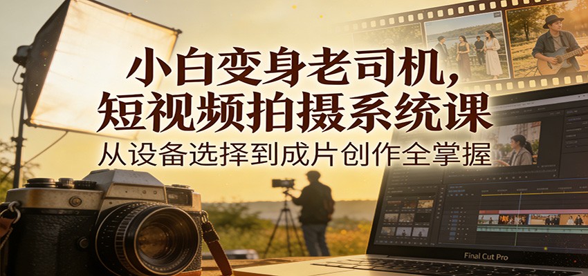 小白变身老司机，短视频拍摄系统课，从设备选择到成片创作全掌握-庄子聊项目