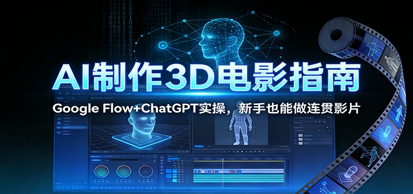 AI制作3D电影指南:Google Flow+ChatGPT实操,新手也能做连贯影片-庄子聊项目