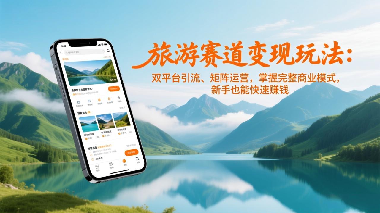 旅游赛道变现玩法：双平台引流、矩阵运营，掌握完整商业模式，新手也能快速赚钱-庄子聊项目