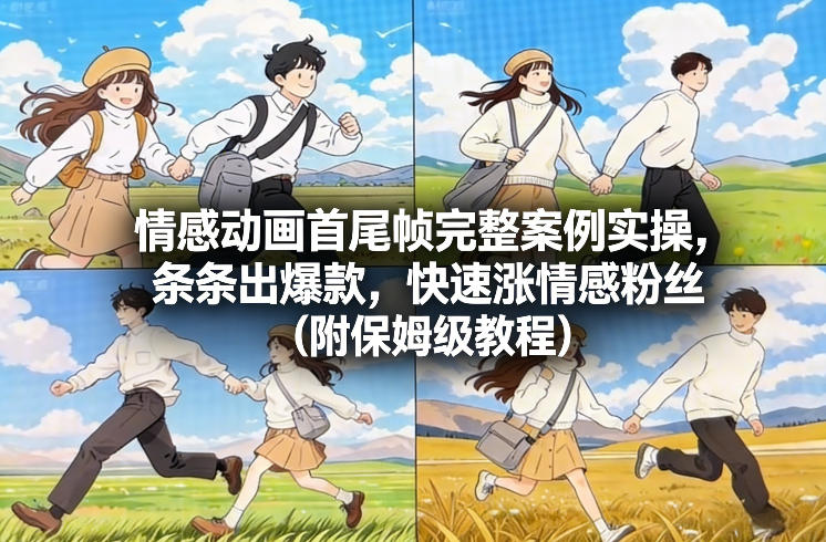 情感动画首尾帧完整案例实操，条条出爆款，快速涨情感粉丝(附保姆级教程)-庄子聊项目