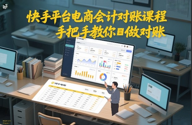 快手平台电商会计对账课程，手把手教你做对账-庄子聊项目