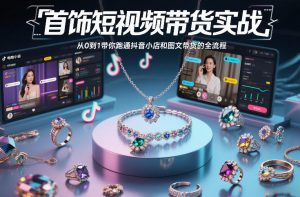 首饰短视频带货实战，从0到1带你跑通抖音小店和图文带货的全流程-庄子聊项目