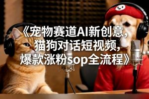 宠物赛道AI新创意，猫狗对话短视频，爆款涨粉sop全流程-庄子聊项目
