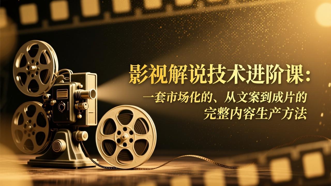 影视解说技术进阶课：一套市场化的、从文案到成片的完整内容生产方法-庄子聊项目