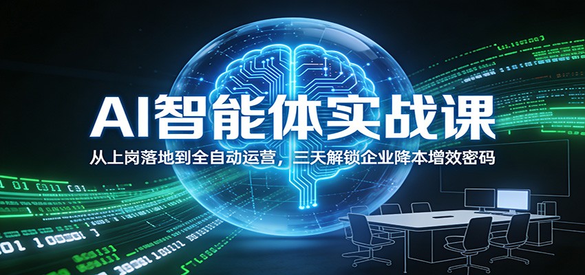 AI智能体实战课：从上岗落地到全自动运营，三天解锁企业降本增效密码-庄子聊项目