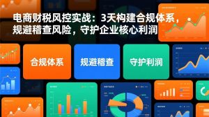 电商财税风控实战:3天构建合规体系,规避稽查风险,守护企业核心利润-庄子聊项目