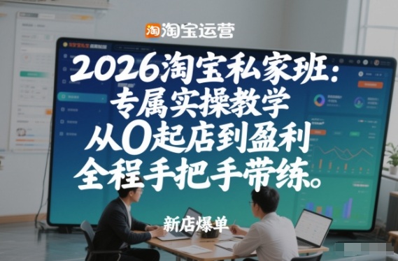 2026淘宝私家班：专属实操教学，从0起店到盈利，全程手把手带练-庄子聊项目