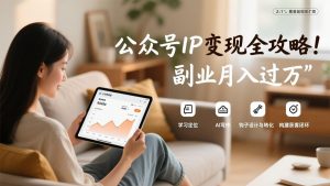 公众号IP变现全攻略，学习定位、AI写作、钩子设计与转化，构建获客闭环，副业月入过万-庄子聊项目