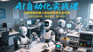AI自动化实战课：20款智能机器人自动化您的业务任务，轻松节省时间，降低成本，提升利润-庄子聊项目
