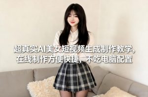 超真实AI美女短视频生成制作教学，在线制作方便快捷，不吃电脑配置，快速起号涨粉-庄子聊项目