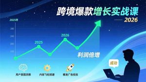 跨境爆款增长实战课,教授用户意图洞察、内容飞轮搭建、精准广告投放,助力卖家2026年利润倍增-庄子聊项目