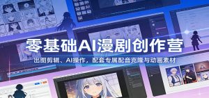 零基础AI漫剧创作营：出图剪辑、AI操作，配套专属配音克隆与动画素材-庄子聊项目