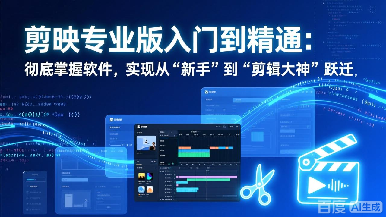 剪映专业版入门到精通：彻底掌握软件，实现从“新手”到“剪辑大神”跃迁-庄子聊项目