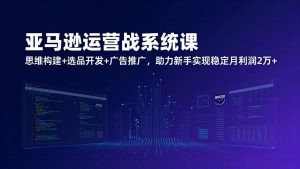 亚马逊运营实战系统课,思维构建+选品开发+广告推广,助力新手实现稳定月利润2万+(更新-庄子聊项目