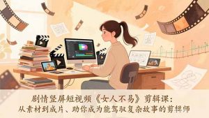 剧情竖屏短视频《女人不易》剪辑课：从素材到成片、助你成为能驾驭复杂故事的剪辑师-庄子聊项目