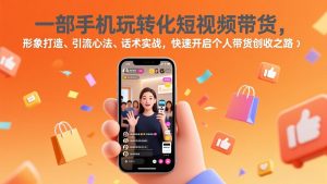 一部手机玩转化短视频带货，形象打造、引流心法、话术实战，快速开启个人带货创收之路-庄子聊项目