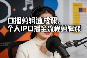 口播剪辑速成课，个人IP口播全流程剪辑课-庄子聊项目