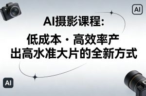AI摄影课程，低成本高效率产出高水准大片的全新方式-庄子聊项目