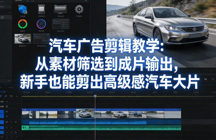 汽车广告剪辑教学：从素材筛选到成片输出，新手也能剪出高级感汽车大片-庄子聊项目