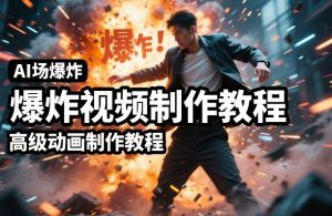 AI场景爆炸视频制作教程，利用人物实拍视频制作出高级的动画特效-庄子聊项目