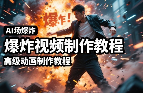 AI场景爆炸视频制作教程，利用人物实拍视频制作出高级的动画特效-庄子聊项目