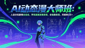 AI动态漫剧大师班：人设分镜剧情全自动，学完直接发稿变现，全链路变现，月接单3万+-庄子聊项目
