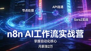 n8n AI工作流实战营，节点处理+API连通+Sora2实战，掌握自动化核心月薪涨2万-庄子聊项目