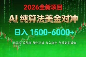 2026 全新美金对冲项目，不套平台赠金，不封号，纯算法对冲，日入 1500-6000+-庄子聊项目